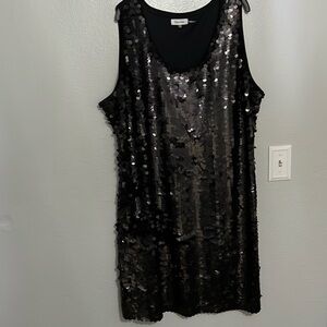 Calvin Klein Sequin Front Sleeveless Dress